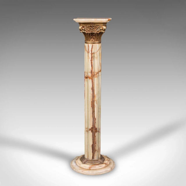 1950s 1950s Vintage Onyx Italian Decorative Jardiniere Stand For Sale - Image 5 of 13