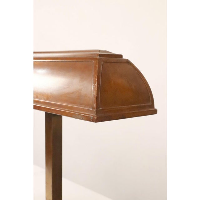 Metal Restored 1910s i.p. Frink Industrial Copper Brass Bank Desk Lamp For Sale - Image 7 of 12