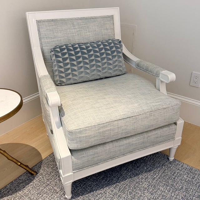 White Pair of White Lacquered Framed Armchairs For Sale - Image 8 of 11