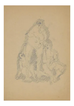 Herta Haussmann, Figures, Pencil, 1940s