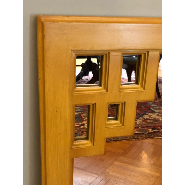 Wood Large Mid-20th Century Asian-Style Wood Fretwork Wall Mirror For Sale - Image 7 of 12