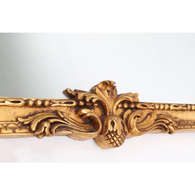 1950s Baroque Gilt Carved Wooden Wall Mirror, Belgium 1950s For Sale - Image 5 of 13