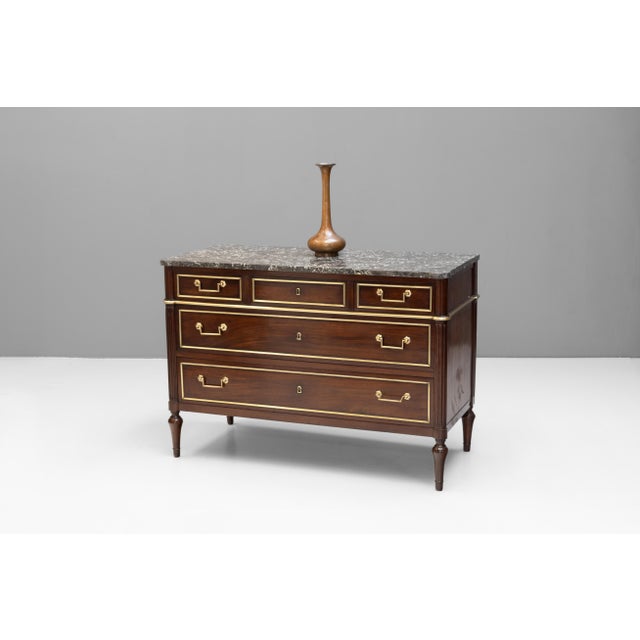 Antique Marble Top Chest, 1850 For Sale - Image 3 of 11