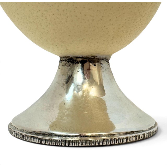Vintage Ostrich Egg Shell & Sterling Silver Pitcher For Sale - Image 15 of 17