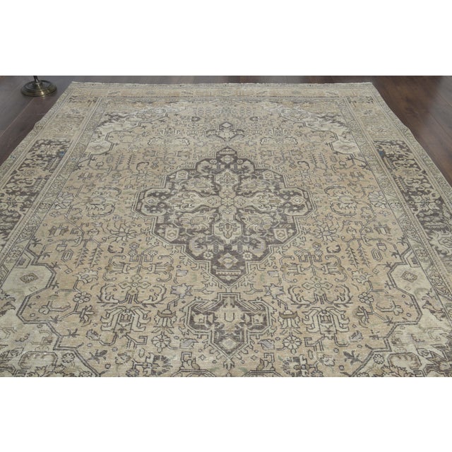 Textile 1970s Vintage Persian Handmade Wool Cotton Orange Area Rug For Sale - Image 7 of 11