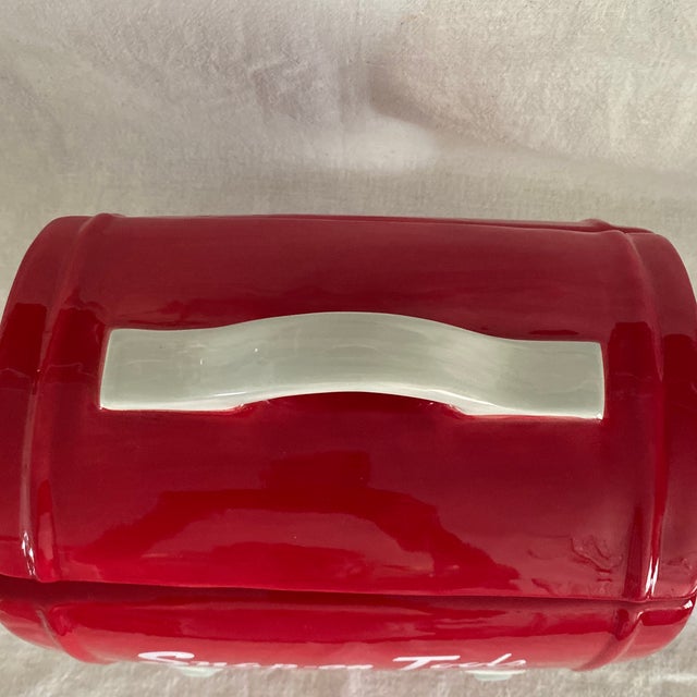 Red and White Snap-on Tools Ceramic Cookie Jar For Sale - Image 10 of 10
