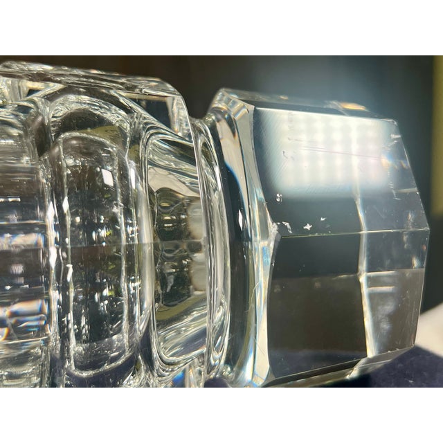 Transparent Vintage 1980s Česká Post-Modern 4-Tier Octagonal Cut Crystal Skyscraper Vase For Sale - Image 8 of 8