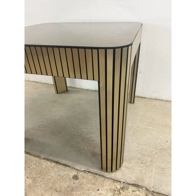 Glass Post Modern Glass Top End Table With Chrome For Sale - Image 7 of 12