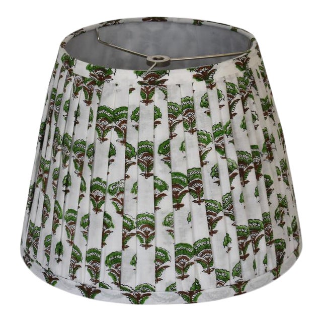 Pleated Green Brown Floral Lamp Shade Chairish