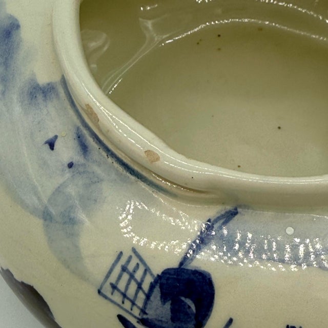 Blue Vintage Delft Blue Small Planter Dutch Windmill Blom Van Der Aa 1962 Holland For Sale - Image 8 of 9