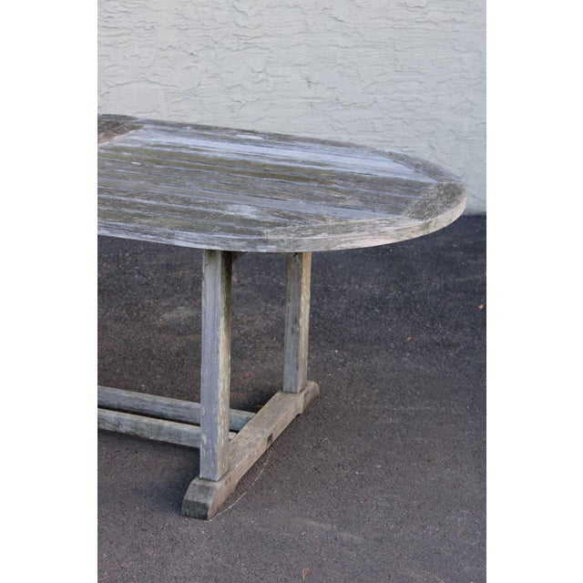 Gloster Teak Outdoor Dining Table With Six Chairs For Sale - Image 10 of 18