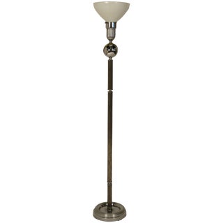 1930s Art Deco Chrome Floor Lamp For Sale