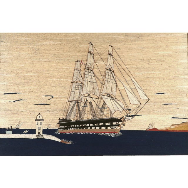 Wood Sailor's Woolwork of Royal Navy Second Rate Battleship Coming Into Port For Sale - Image 7 of 11