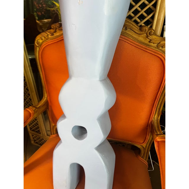 Mexican Vintage Light Blue Wooden Mexican Sculpture For Sale - Image 3 of 11