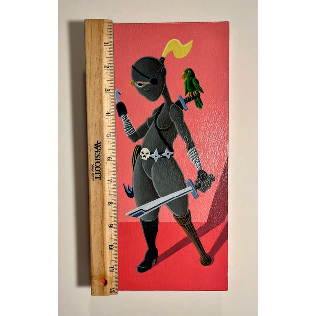 Original Acrylic on Canvas Painting by California Artist Tezber Signed 12" X 6" For Sale In Los Angeles - Image 6 of 7