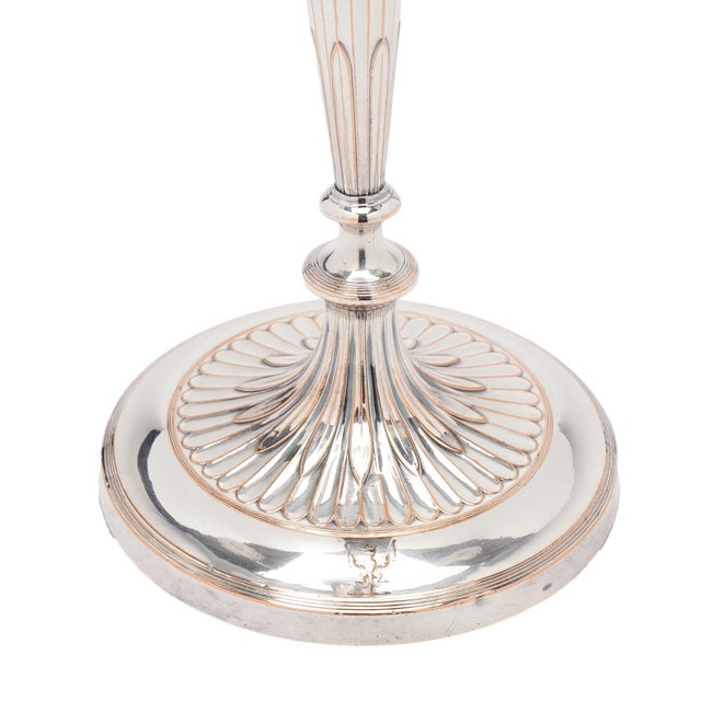 Metal Pair of George III Old Sheffield Plate Three-Light Candelabra, Circa 1780-90 For Sale - Image 7 of 13