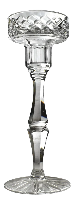 Hand Made Tyron Crystal Full Lead Candlestick Pillar Candle Holder