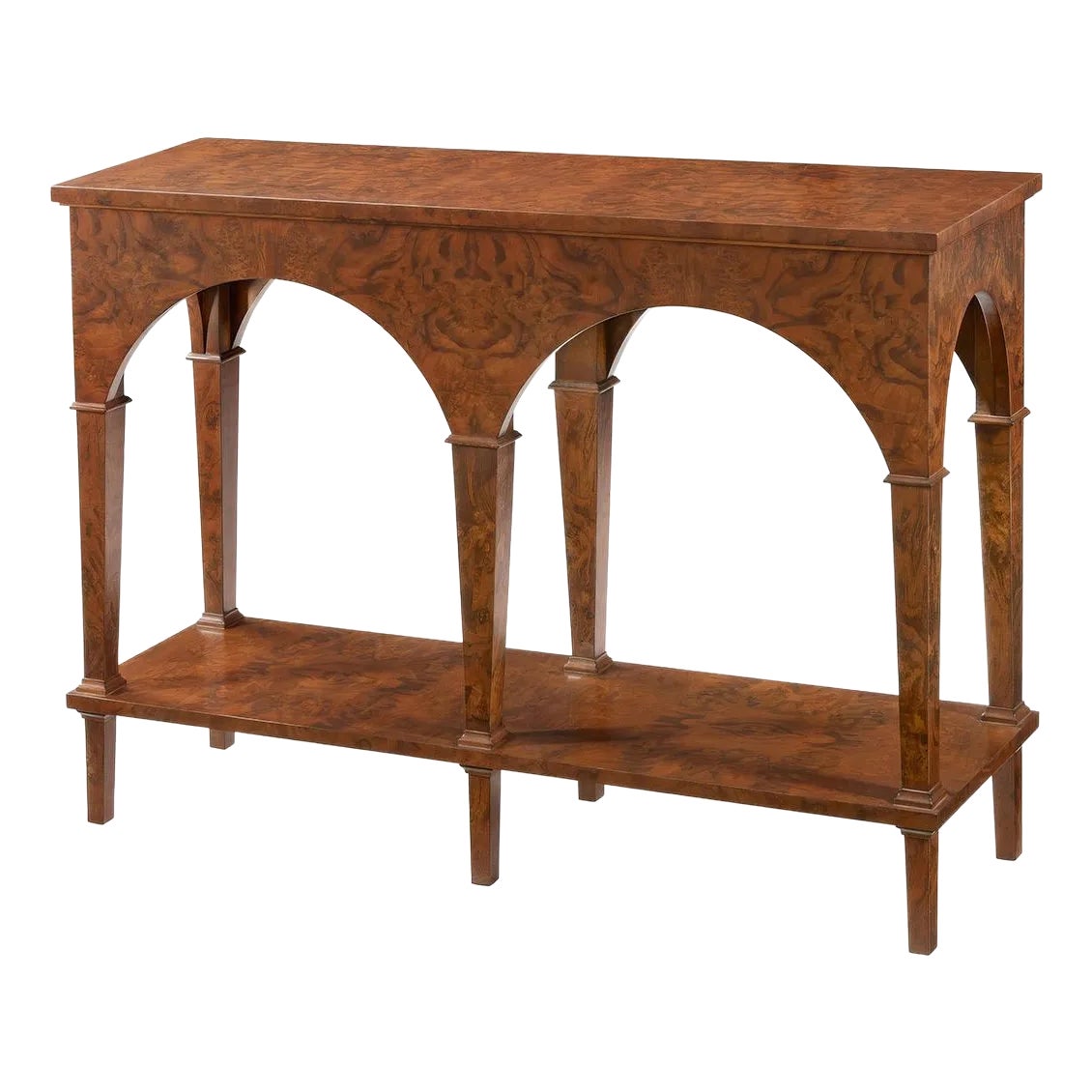 Small Burl Walnut Console Table | Chairish