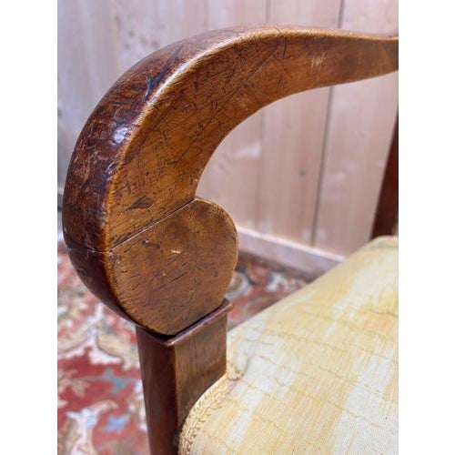 Wood Antique Armchairs with Scrolled Back, Set of 2 For Sale - Image 7 of 11