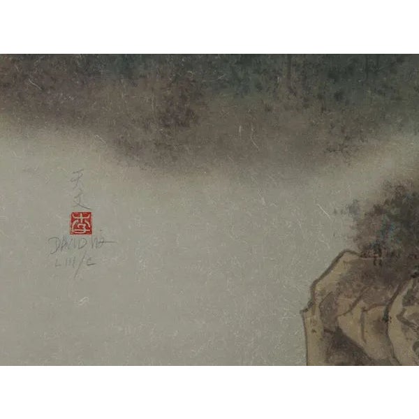 This lithograph, titled "Mountain Forest (10)," was created by the Chinese artist, David Lee, in 1985. It is edition 100...