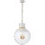 Lucia Large Pendant in Matte White and Gild with Clear Glass Designer: Julie Neill Canopy: 5" Round Mounting: Chain Shade...