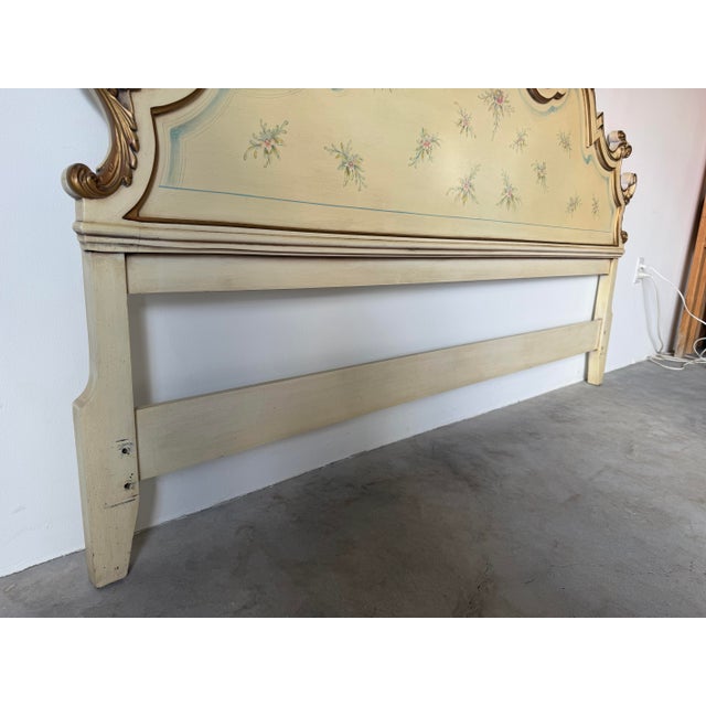 Vintage Karges Venetian French Provincial Style Carved Wood King Size Headboard For Sale - Image 11 of 14