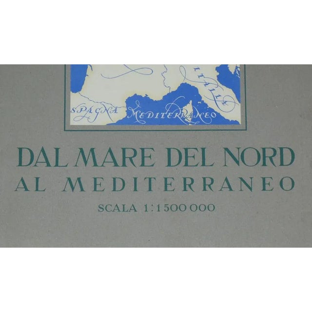 Paper Opera Cartographic Mirabile Card from North Sea to the Mediterranean and Ethnographic Europe from C. T. I. Milan, Italy, 1939, Set of 3 For Sale - Image 7 of 18