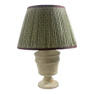 Pair of Distressed Flower Lamps For Sale