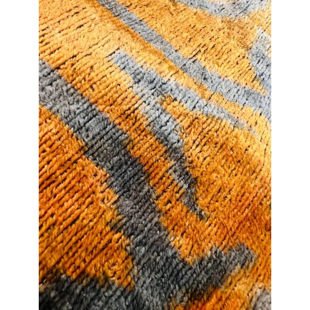 Turkish Gold Color Silk Ikat Pillow For Sale - Image 12 of 12