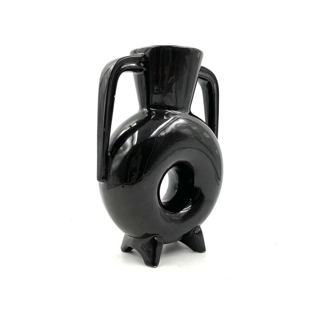 Organic Black Ceramic Vase, France, 1970s For Sale - Image 11 of 18