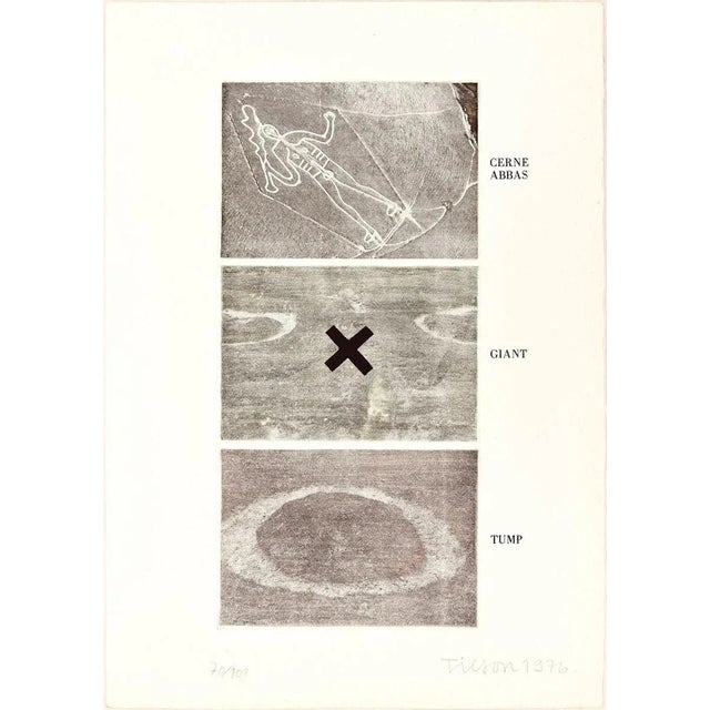 Cerne Abbas, Giant, Tump is a colored etching on rosaspina Fabriano watermarked paper, realized in 1976 by the English pop...