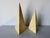 Striking pair of 1980s Postmodern decorative pyramid obelisks featuring tessellated bone surfaces arranged in a subtle...