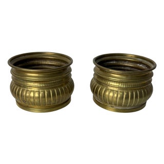 Mid-Century Brass Planters, 1950s, Set of 2 For Sale