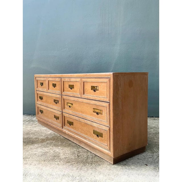 Vintage Brass Handle Campaign Dresser For Sale - Image 11 of 12
