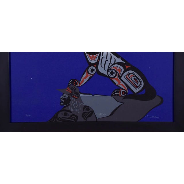 Late 20th Century Midnight Wolf: A Limited Edition Clarence Mills Signed Haida Inuit Print, 1994 For Sale - Image 5 of 5