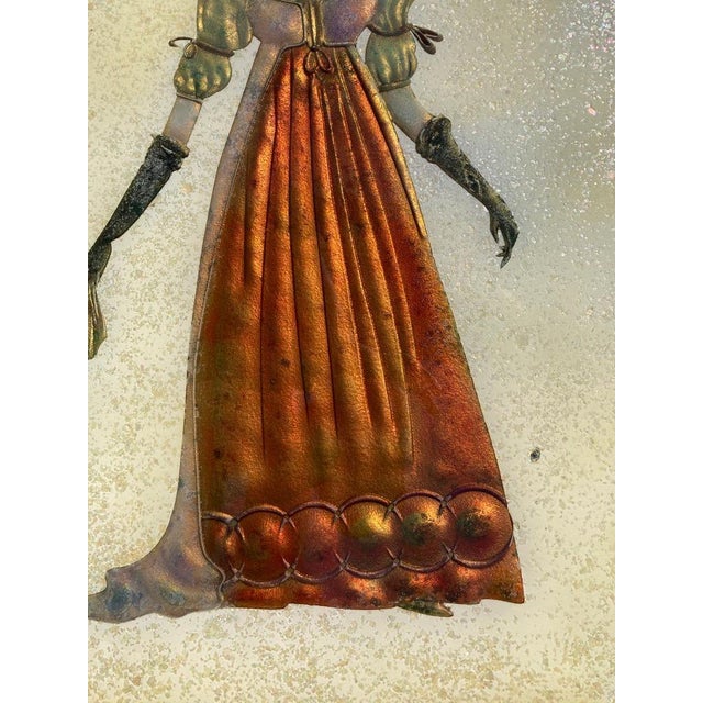 Pair of Italian Mid-Century Modern Reverse Glass Paintings of Royalty For Sale - Image 10 of 12