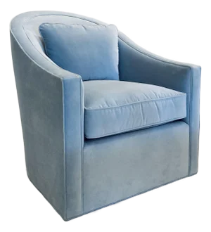 Charter Street Company Blue Velvet Austin Swivel Chair