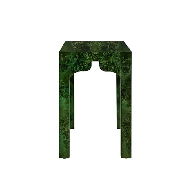 Contemporary Matthew Izzo Home Hannah Emerald Green Burl Wood Occasional Table For Sale - Image 3 of 6