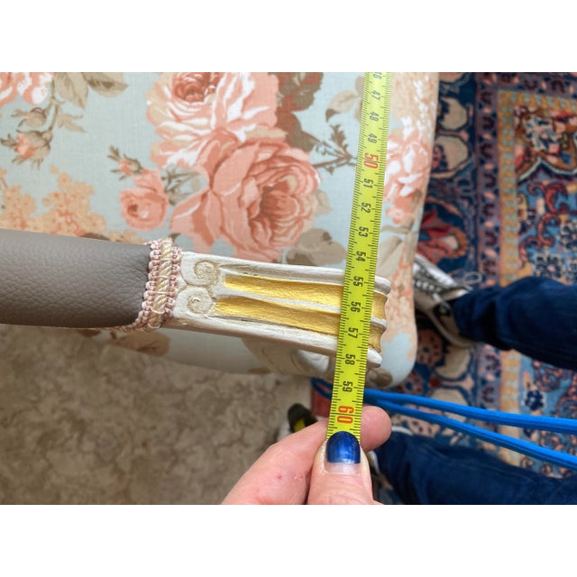 2000 - 2009 Contemporary Ivory and Pink Floral Chair For Sale - Image 5 of 10