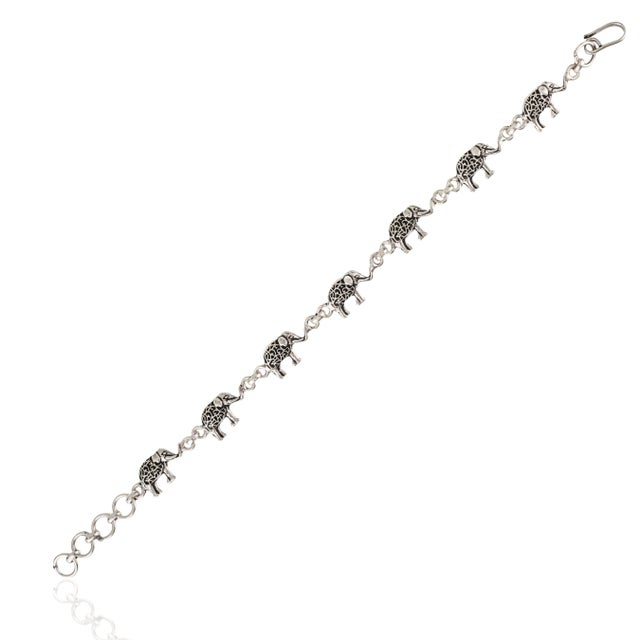 Embrace the spirit of nature and tradition with this handcrafted 925 Solid Sterling Silver Tribal Elephant Bracelet....