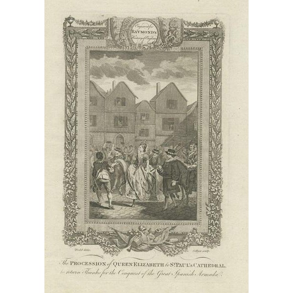 Raymond, Illustration of the Procession of Queen Elizabeth, 1787, Print For Sale - Image 6 of 6