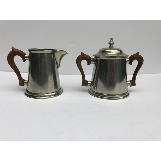 Mid-Century Colonial Stieff Pewter Sugar & Creamer Set- 2 Pieces For Sale - Image 9 of 9