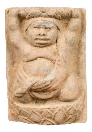 Chinese Tang Dynasty Carved Stone Wall Plaque Depicting a Male Figure