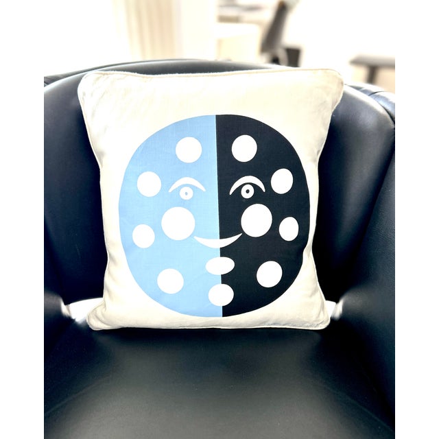 Alexander Girard Early 2000s Maximo Alexander Girard "House" & "Moon" 17 X 17 Linen Pillows - Pair For Sale - Image 4 of 13
