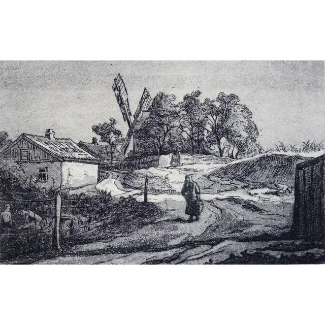 The Road from the Mill, paper, etching, 10x14.5 cm Piotr Petrovich Belousov (1912-1989) was a Soviet, Russian painter,...