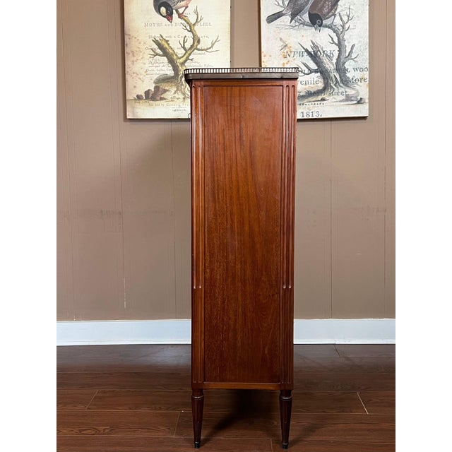 Antique French Chest of Drawers Semainier Louis XVI White Marble Mahogany C1900 For Sale - Image 16 of 18