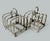 Victorian Antique Sterling Silver Pair Lowe Toast Rack Crystal Salt Cellars 1910 7.9 Ozs For Sale - Image 3 of 6