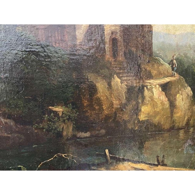 Dutch Romantic Landscape, After Jacob Van Ruisdael, Oil on Canvas, Late 17th Century. For Sale - Image 6 of 9