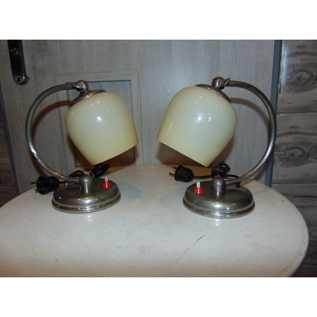 Art Deco Nickel-Plated Table or Wall Lamps, Set of 2 For Sale - Image 10 of 10