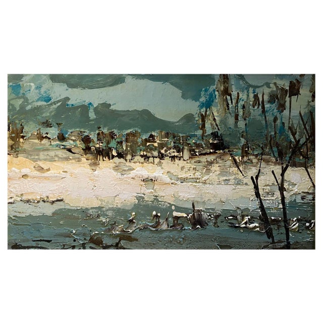 William Goliasch, Lac de Joux, Oil on Wood, 1974 For Sale